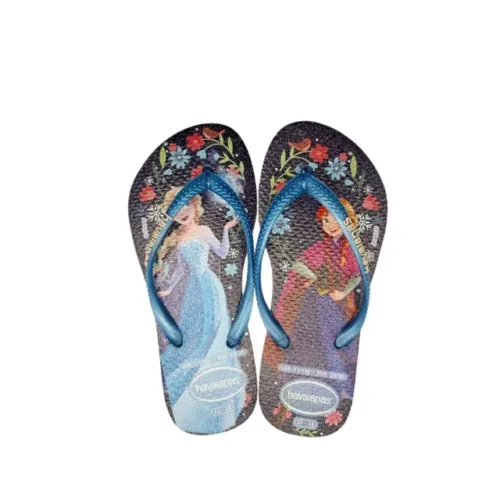 Chinelo Havaianas Infantil Meninas Princesas Slim Princess Azul 41233282704