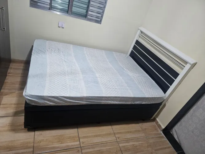 Cama baú com cabeceira e colchão top