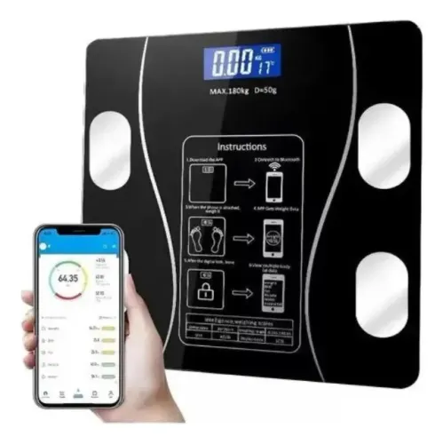 Balança De Banheiro Inteligente Bioimpedância Digital 180kgs