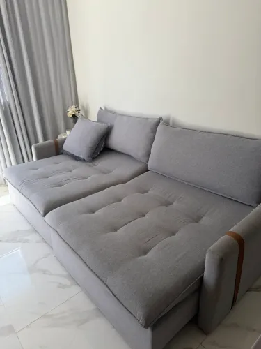 Vendo sofá-cama de LINHO 2,60m