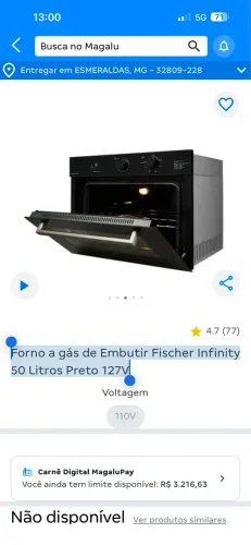 Vendo forno fisher , novo na caixa com NF