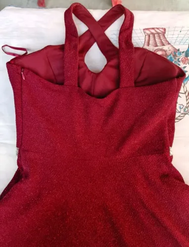 VESTIDO VERMELHO/VINHO "G"