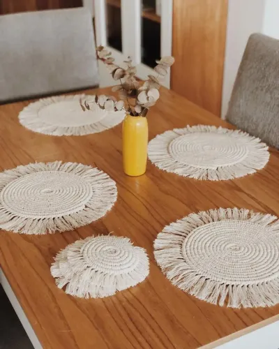 jogo americano de macrame