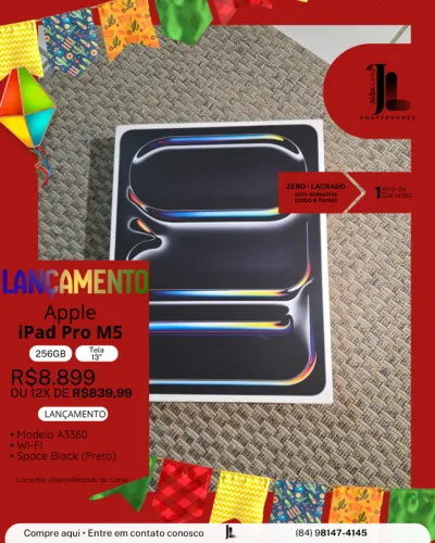 IPAD PRO M5, 256GB, TELA 13?, LACRADO, EXCLUSIVO!