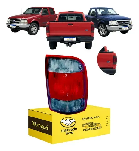 Lanterna Traseira Ford Ranger 1998 99 A 03 2004 Fumê Ld Direito/passageiro Bicolor/fumê