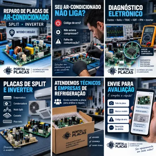 Reparo de Placa de Ar-Condicionado Split e Inverter