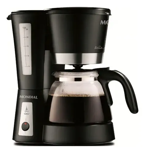 Cafeteira Elétrica Mondial Bella Arome II C-10 26 Xícaras Preta Inox + Frete Grátis