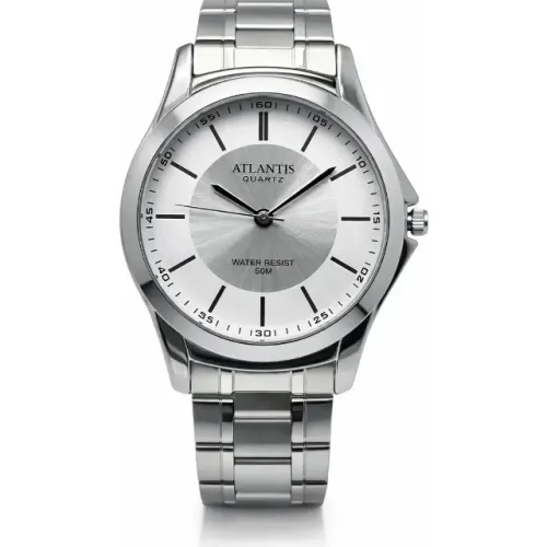 Relógio Atlantis Masculino Original Prateado