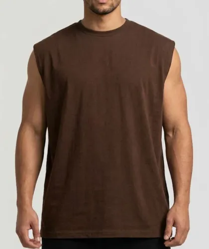 Regata Oversized Malhão Marrom