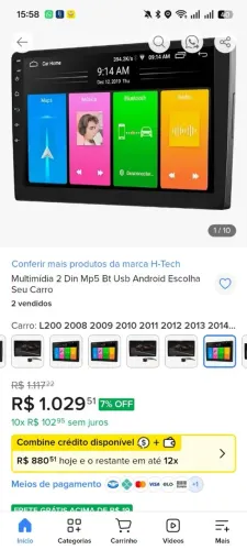 Multimídia 2Din H-TECH