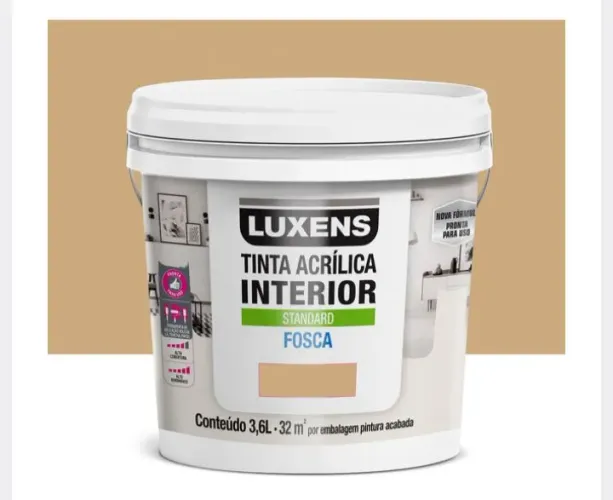 Tinta Acrílica Fosca Pronta para Uso Standard Interior Pecan 3,6 L Luxens