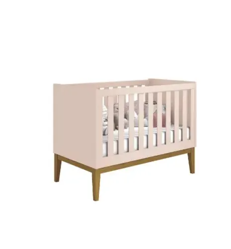 Berço Americano / Mini Cama Noah Retrô Rosa Fosco Reller (retirada em Santo André - SP)