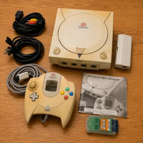 Dreamcast Tectoy Completo Controle Original VMU Vibração Cabos Console Funcionando Lacrado