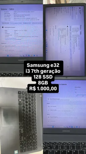Notebook Samsung 8gb memória 128ssd