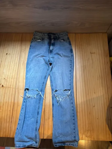 Calça Jeans Youcom Feminina - Cintura Alta, Modelagem Reta Oversized - Tam. 38