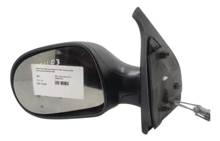 Retrovisor Manual Esquerdo Palio Strada 2008 2016 Preto 01001931830