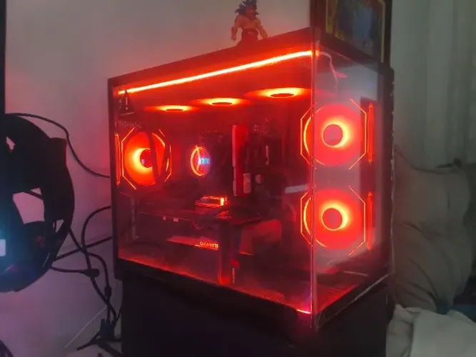 CPU Gamer Ryzen 7 5700X RX 7600 3 fans Water 360mm 16gb DDR4 3200Mhz NVME 256gb