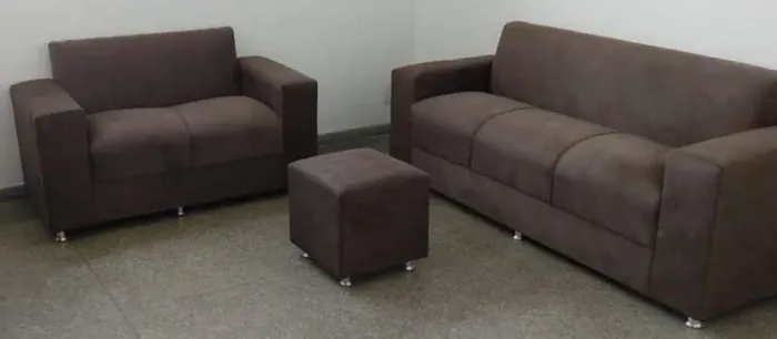 Sofá 2 e tres lugares Suede D33 Robusto Confortável Promoção
