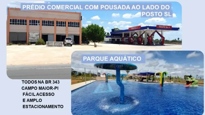 Vendo pousada e parque aquático com 80 lotes de 60m² para chalés, na BR 343, Campo Maior-P