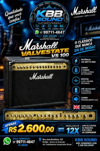 AMPLIFICADOR/CUBO MARSHALL VALVESTATE VS100 - 100W RMS