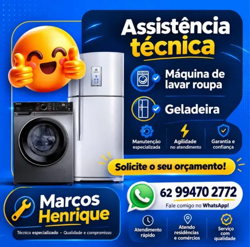 Conserto de máquina de lavar roupa e geladeira
