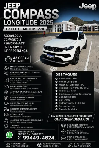 Jeep Compass Long. T270 1.3 TB 4X2 Flex AUT 2025