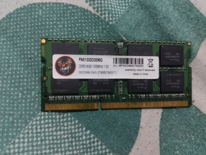 Memória RAM FNX 8GB DDR3 1333MHz para Notebook - Modelo FNX1333D3S98G