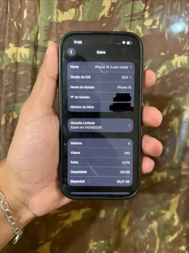 iphone 15 de 128 (na garantia)