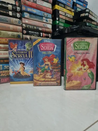 Vhs Disney Lote A Pequena Sereia com 03 unidades anos 90/00
