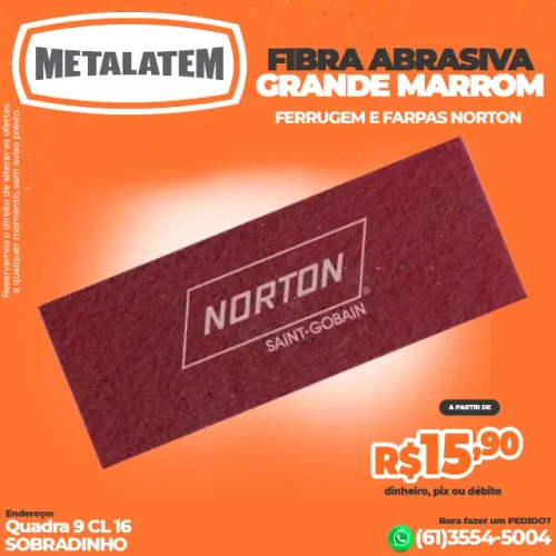 Fibra Abrasiva Grande Marrom Norton Remove Ferrugem