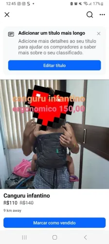 Canguru ergonômica infantino