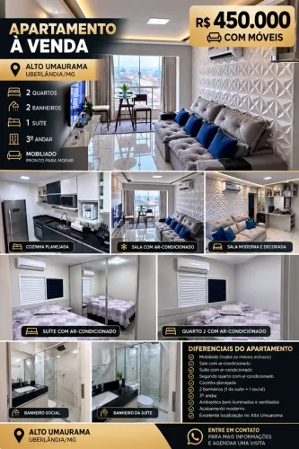 Apartamento imobiliado alto Umuarama