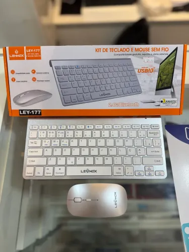 Kit Teclado e Mouse Bluetooth / 2.4 Ghz Prata