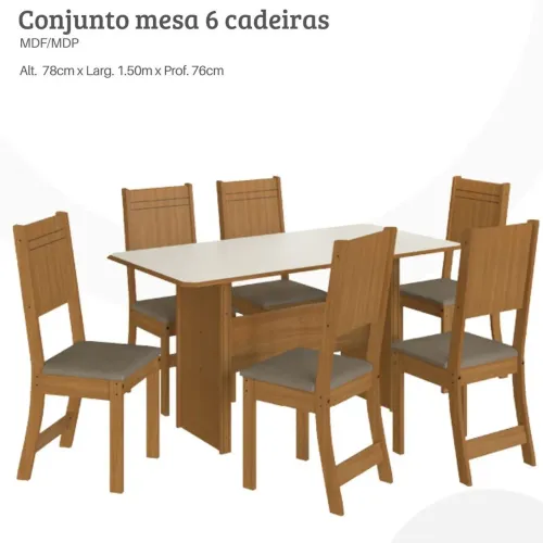 Conjunto de mesa de 4 cadeiras