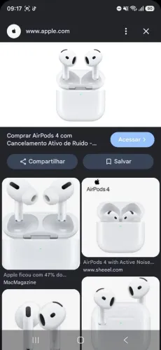 Fone de iphone aipords 4 com cancelamento de ruido