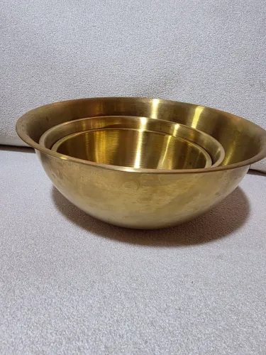 Conjunto de 3 Tigelas Aço Inox Dourado Importado