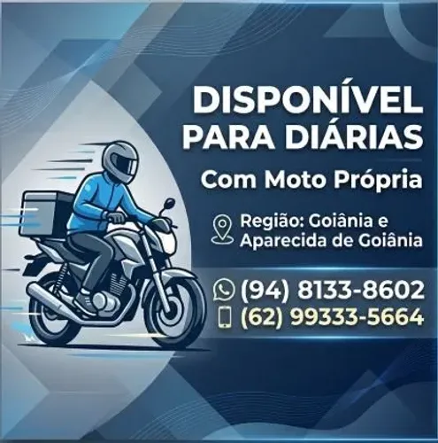 ?ESTOU DISPONÍVEL PARA DIÁRIAS/PRESTAÇÃO DE SERVIÇOS E CLT (COM MOTO PROPRIA) ?<br>