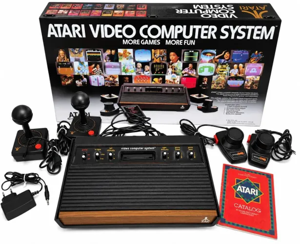 Atari 6 chaves Americano Caixa MDF Atari frente madeira