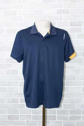 Camiseta polo dry fit reebok crossfit azul escuro