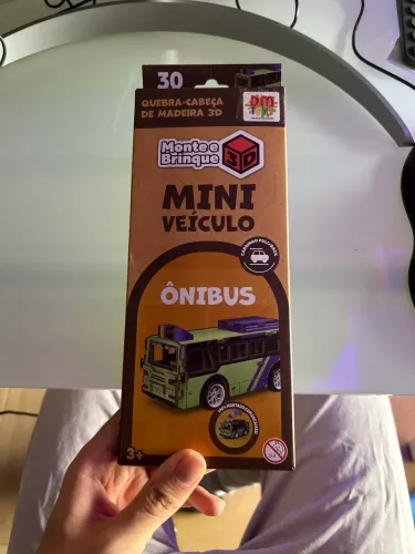 Quebra-cabeça de madeira 3D - Mini Ônibus