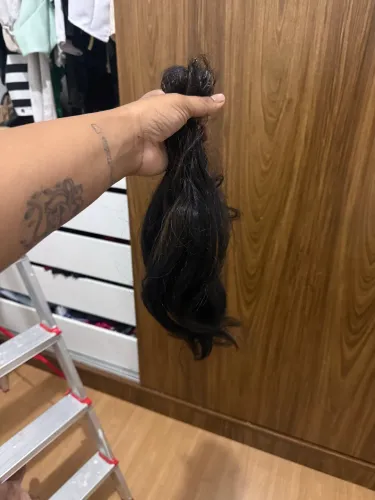 Cabelo Humano com Queratina - Preto