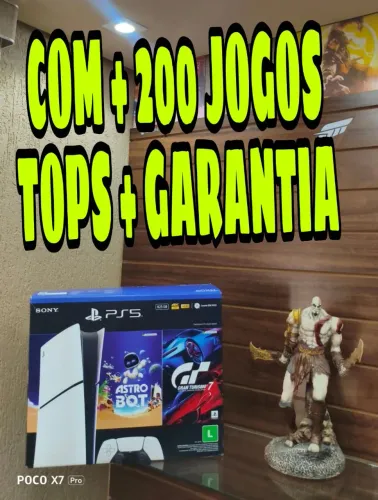 PS5 SLIM + GARANTIA + 200 JOGOS TOPS