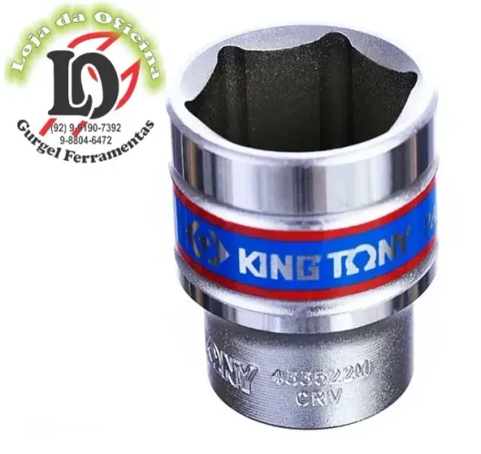 Soquete Sextavado 22mm - 1/2 - King Tony-KT433522M