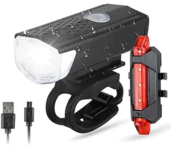 Kit Lanterna para Bicicleta - LED Branco e Vermelho Stop - Novo