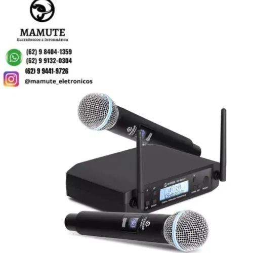 Microfone Onistek Sem Fio Duplo 50 canais MC810