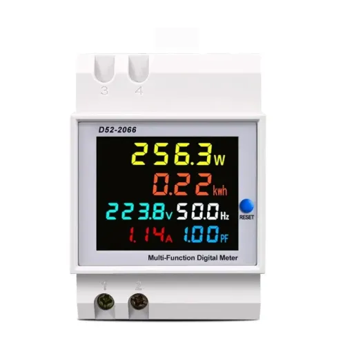 Voltimetro D52-2066 6_Em_1 LCD Kw/h 110v/220v Ac 100a Din TC-Externo
