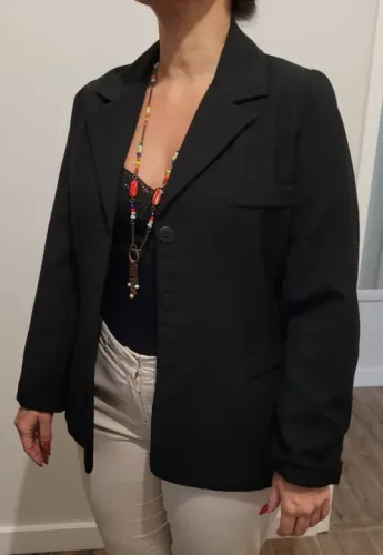 Blazer preto em Oxford tamanho M
