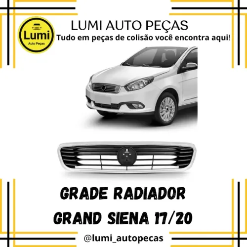 Grade Radiador Grand Siena C/Friso Cromado 2017/2019 - NOVO