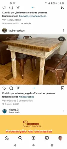 Mesa Jantar rústica demolição de madeira Nova !!!