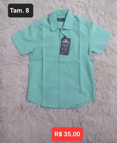 Vendo camisa social masculina infantil e juvenil manga curta